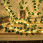 1pc LED Green Leaf Fake Plants String Lights, (2m/6.56ft 20 Led)