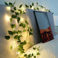 1pc LED Green Leaf Fake Plants String Lights, (2m/6.56ft 20 Led)