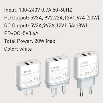 20W PD+QC3.0 Fast Charger Q229