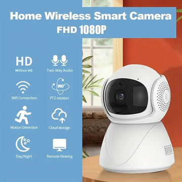 1pc Smart 1080P 2.4Ghz Indoor Camera, Dual Band WiFi, Auto Tracking Sound Detection, Security CCTV Video, Baby Monitor Indoor Wireless IP Camera