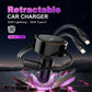 LDNIO C107 30W 2-in-1 Retractable Car Charger with iP+Type-C Telescopic Cable Support PD QC3.0 Fast Charging