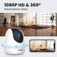 Tenda CP3 Security Pan/Tilt Smart Camera, 360° All-Round Vision, 1080P HD, Motion Detection, Two-Way Audio, Night Vision,