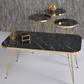 Set of 4) Black /white Goldy side tables Set /Coffee