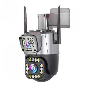 PTZ WIFI OUTDOOR DURAL LENS 2MP+2MP 4MP IN TOTAL DURAL IR LED COLORVU NIGHT VISION APP V380 PRO