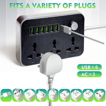 POWER SOCKET 6USB Ports POWER CORD:2M